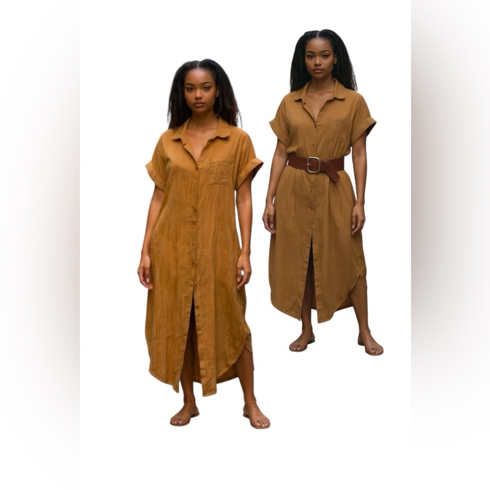 Blue Ivy Maxi Gauze Amber Dress M Women Boho Casual Fall Resort Slits Comfort